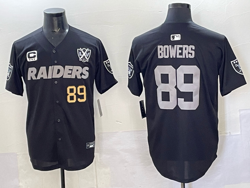Men Oakland Raiders #89 Bowers Black Nike 2025 Limited NFL Jersey 009->atlanta braves->MLB Jersey